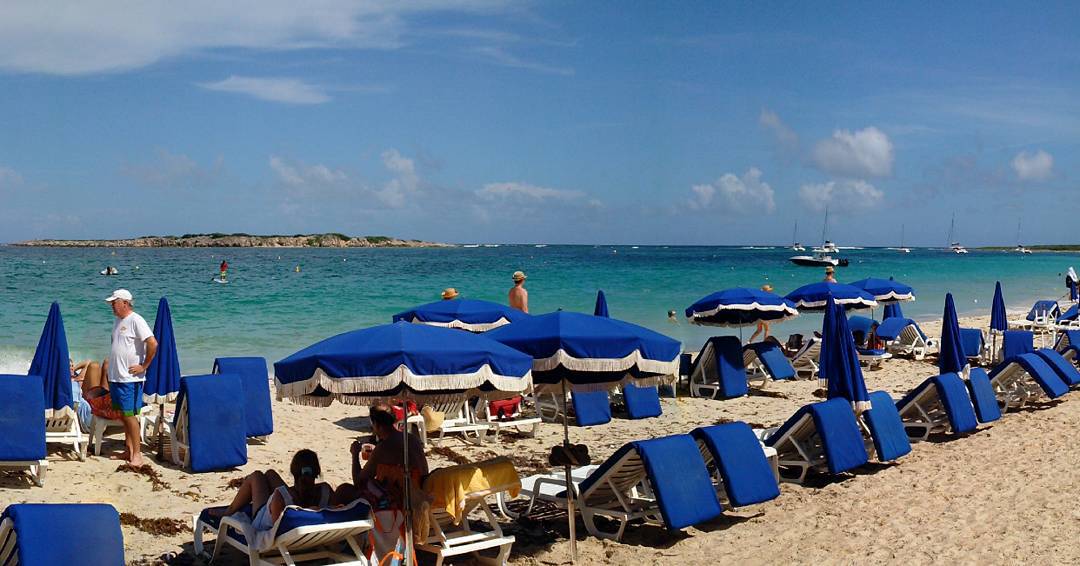 One of the beautiful beaches we visit on our charters is Orient Beach. It is a world famous beach for its gorgeous soft sand, miles of beach front, warm breeze and water, popular bars, clubs, and restaurants, and of course, the nudist colony to the south end. People watching here is classic, as is a relaxed afternoon of rum punch