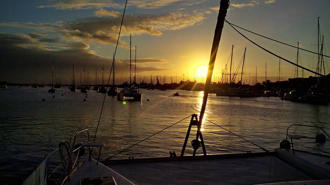 View from the foredeck of the last night on charter in St Martin. Been a great week of changing our clients lives!